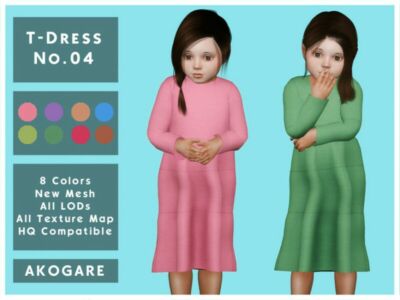 Akogare T-Dress NO.04 By _Akogare_ Sims 4 CC