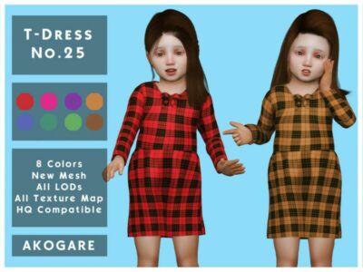 Akogare T-Dress NO.25 By _Akogare_ Sims 4 CC