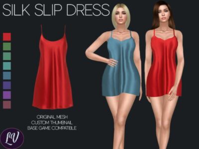 Albertina – Silk Sleep Dress By Linavees Sims 4 CC