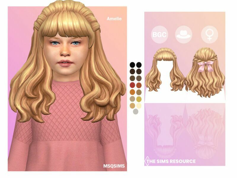 Amelie Hair Children By Msqsims Sims 4 CC