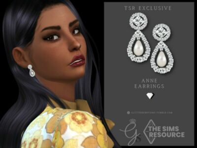 Anne Earrings By Glitterberryfly Sims 4 CC