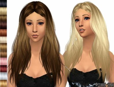 Anto Brielle Hairstyle Peggyed V4 Retexture By Atomic-Sims Sims 4 CC