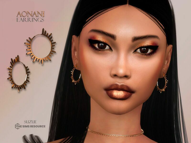 Aonani Earrings By Suzue Sims 4 CC