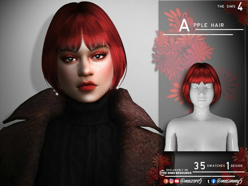 Apple Hair By Mazero5 Sims 4 CC