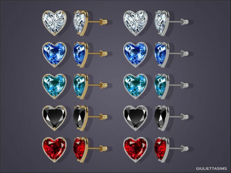 sims 4 cc arabella halo heart earrings for kids by feyona 2