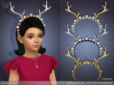 Ariana Pearl Antler Headband For Kids By Feyona Sims 4 CC