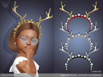 Ariana Pearl Antler Headband For Toddlers By Feyona Sims 4 CC