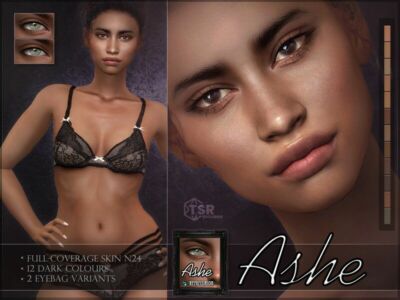 Ashe Skin – Female Skin 24 – Dark Colours Sims 4 CC