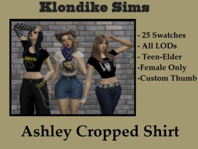 Ashley Cropped Shirts Sims 4 CC