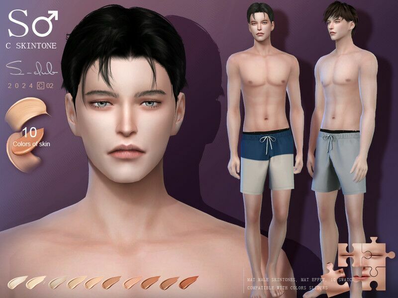 Asia Colorful Male Skintone 0224 Sims 4 CC