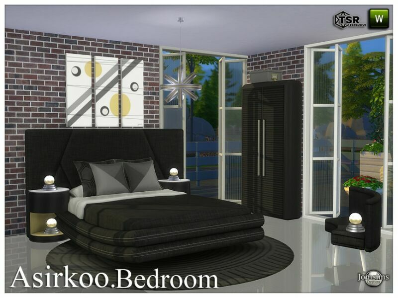 sims 4 cc asirkoo bedroom by jomsims 4