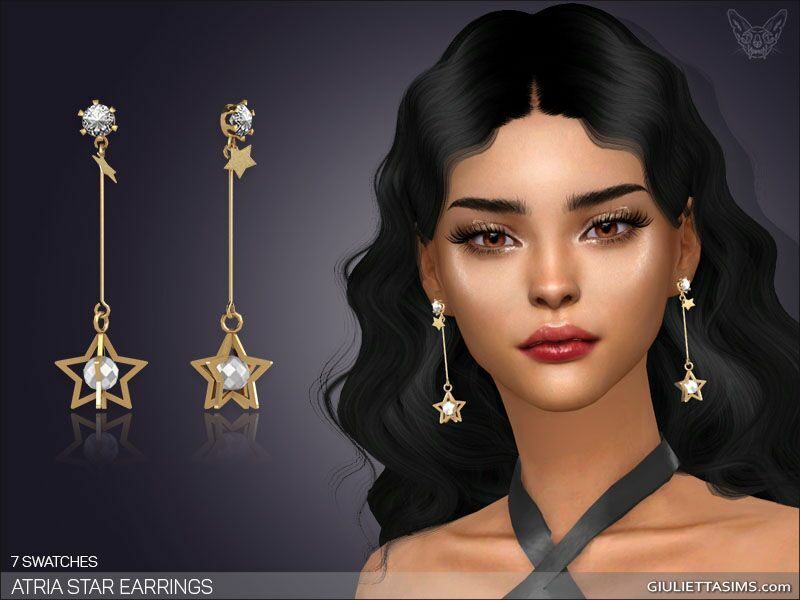 Atria Star Earrings By Giulietta Sims 4 CC