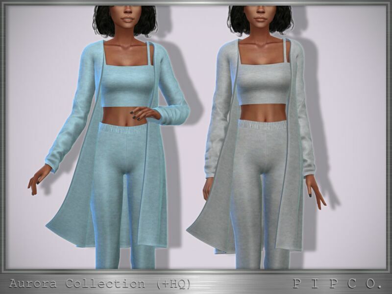 Aurora TOP And Cardigan. By Pipco Sims 4 CC