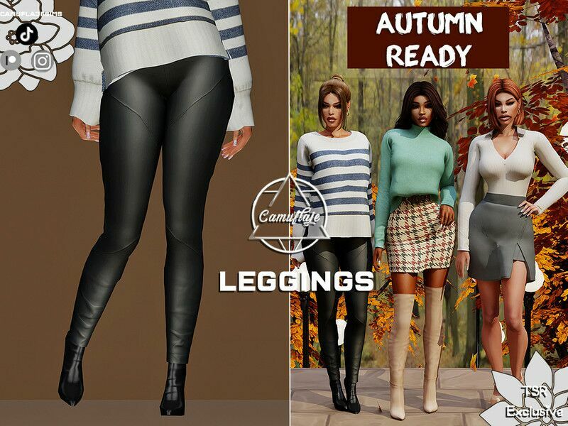 Autumn Ready Collection – Leather Pants By Camuflaje Sims 4 CC