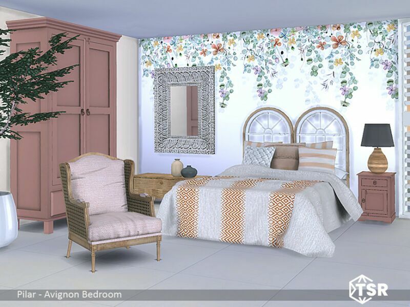 sims 4 cc avignon bedroom by pilar 2