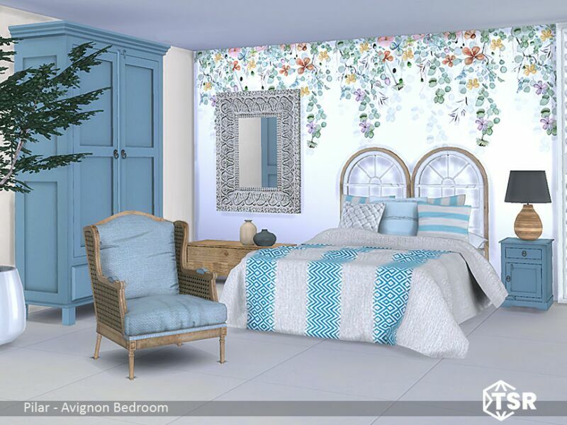 sims 4 cc avignon bedroom by pilar 4