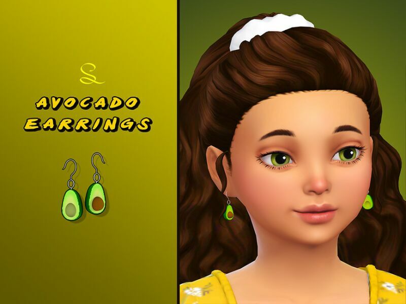 Avocado Earrings For Kids By Simlasya Sims 4 CC