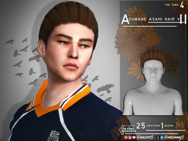 Azumane Asahi Hair V II By Mazero5 Sims 4 CC