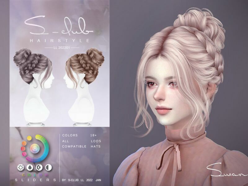 sims 4 cc ballet plate hair swan by s club by s club 3