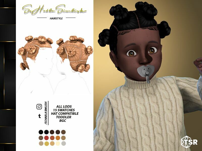 Bantu Knots Hairstyle (Toddler) By Sehablasimlish Sims 4 CC