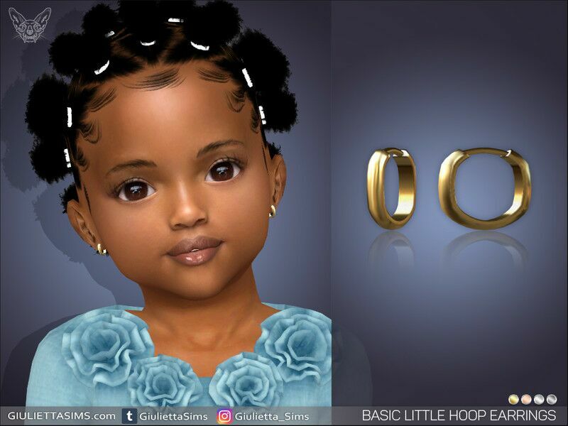 Basic Little Hoop Earrings For Toddlers / Earrings Sims 4 CC