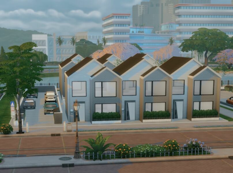 Bayview Townhouses – Shell Sims 4 CC