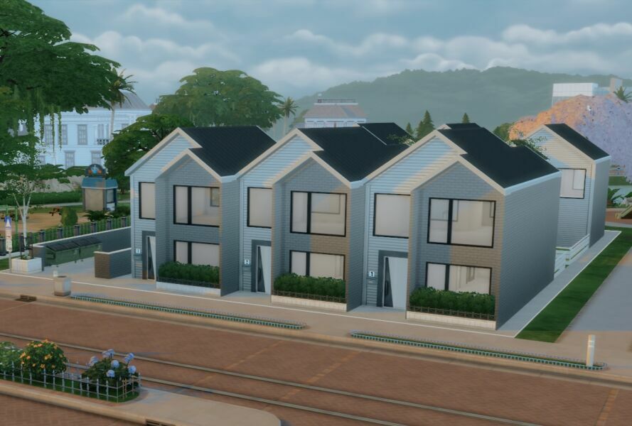 sims 4 cc bayview townhouses shell 7