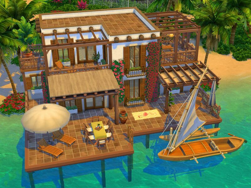 Beach House – NO CC By Flubs79 Sims 4 CC