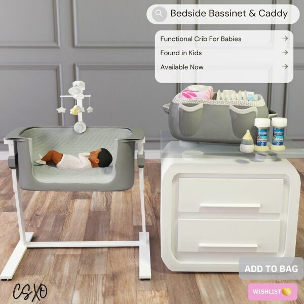 Bedside Bassinet & Caddy 🍼 Sims 4 CC