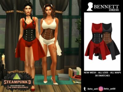 Bennett (Dress) Steampunk Sims 4 CC