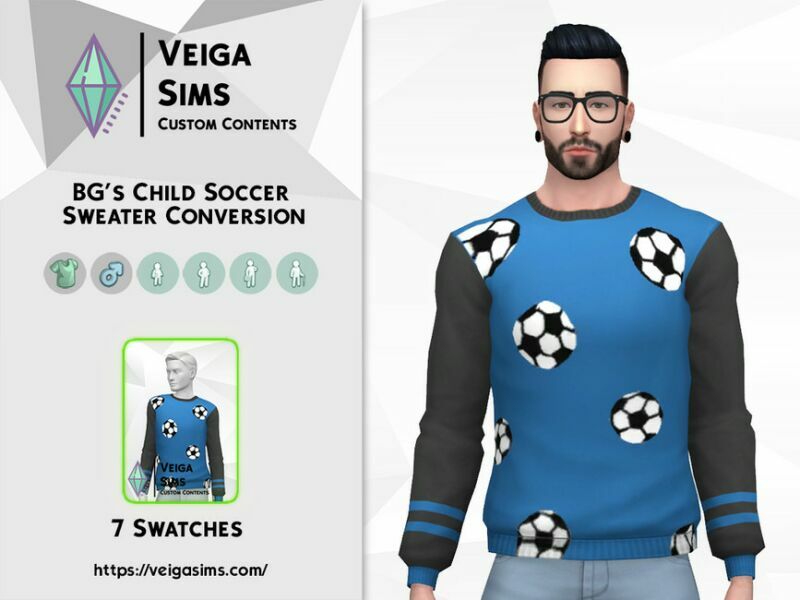 BG’S Child Soccer Sweaters Conversion Sims 4 CC