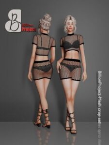 Billionproject-Mesh Crop SET Sims 4 CC