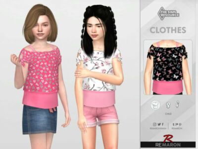 Blouse Spring 01 For Girls By Remaron Sims 4 CC