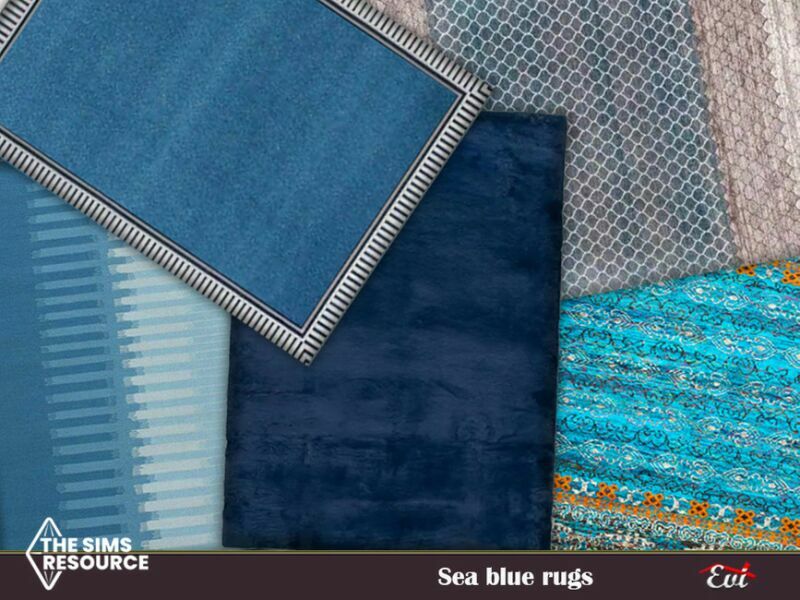 Blue SEA Rugs By EVI Sims 4 CC