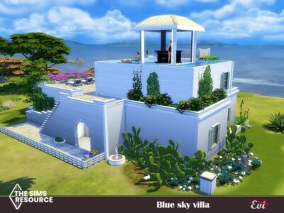 Blue SKY Villa_No CC By EVI Sims 4 CC