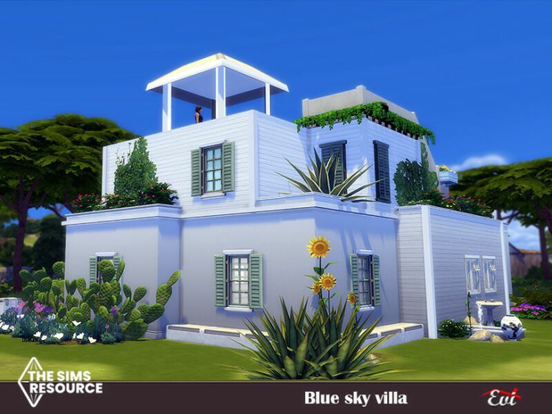 sims 4 cc blue sky villa no cc by evi 2