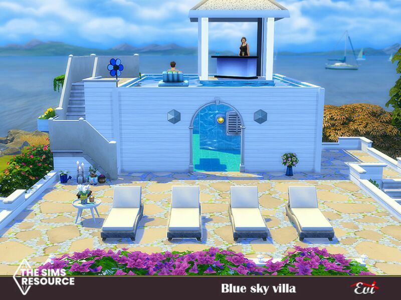 sims 4 cc blue sky villa no cc by evi 3