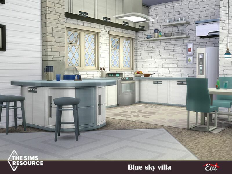 sims 4 cc blue sky villa no cc by evi 5