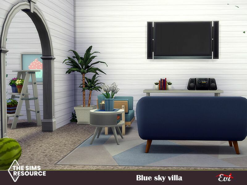 sims 4 cc blue sky villa no cc by evi 6