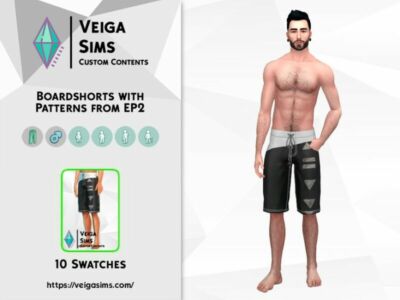 Boardshorts With Patterns From EP2 Sims 4 CC