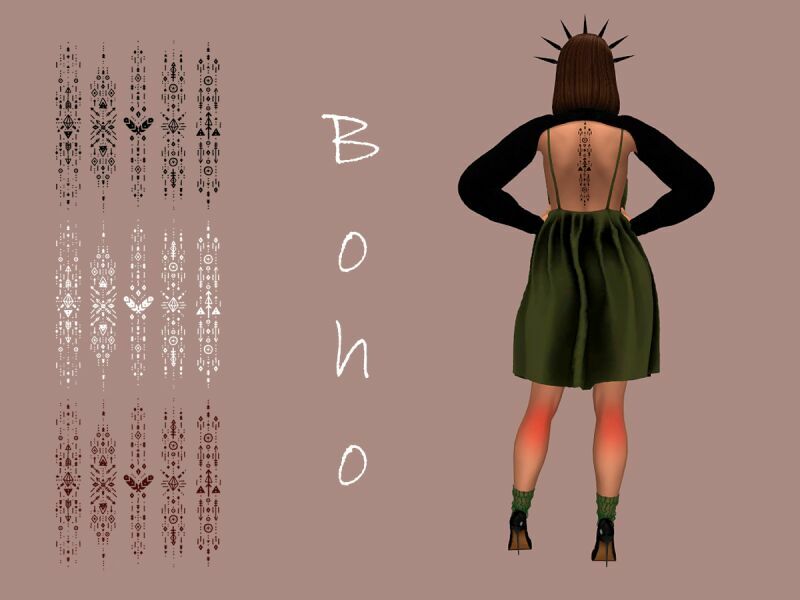 Boho Tattoo By Moonmoonsim Sims 4 CC