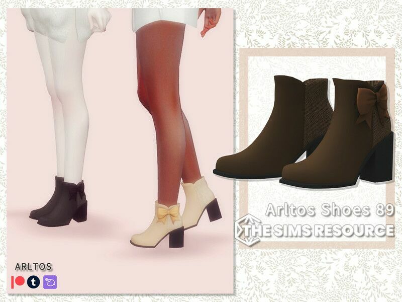 Boots With BOW / 89 By Arltos Sims 4 CC