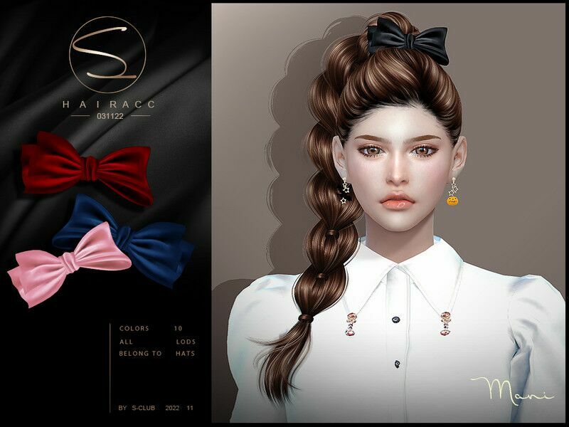 Bowknot For Female Sims By S-Club Sims 4 CC