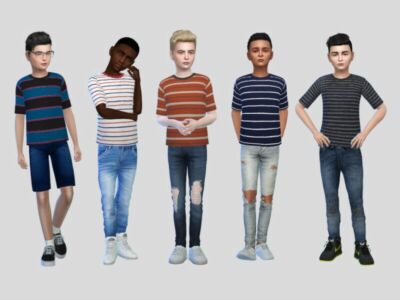 Boys Stripes Tees By Mclaynesims Sims 4 CC