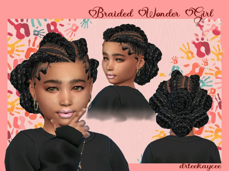 Braided Wonder Girl By Drteekaycee Sims 4 CC