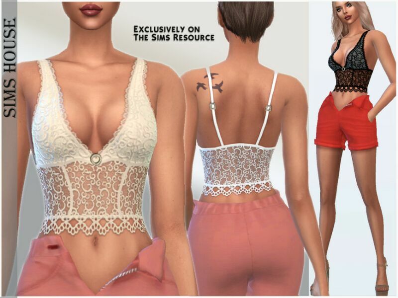 Bralette Lace Sims 4 CC