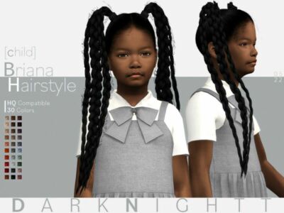 Briana Hairstyle [Child] By Darknightt Sims 4 CC