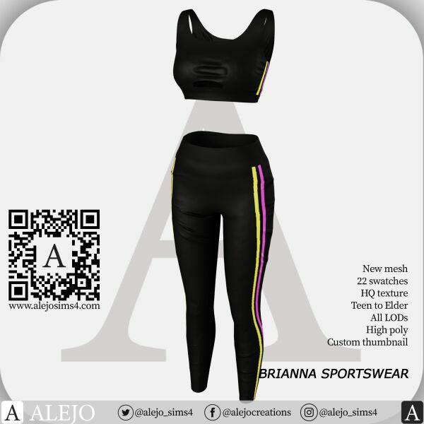 Brianna Sportswear Sims 4 CC