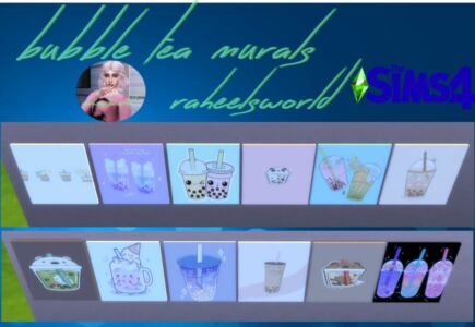 Bubble TEA Murals Sims 4 CC