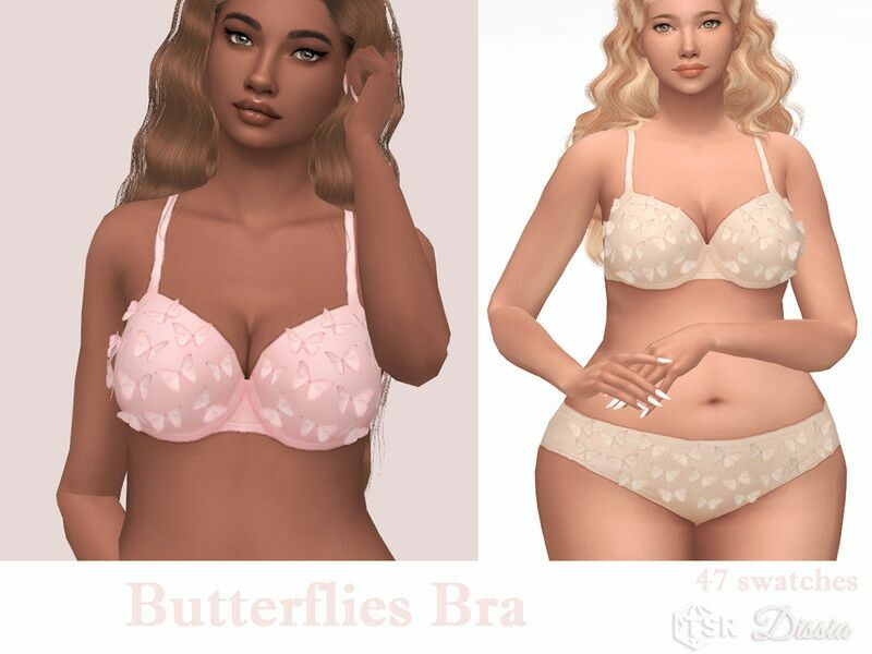 Butterflies BRA By Dissia Sims 4 CC